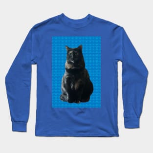 Sweet Kitty on Blue Long Sleeve T-Shirt